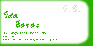 ida boros business card